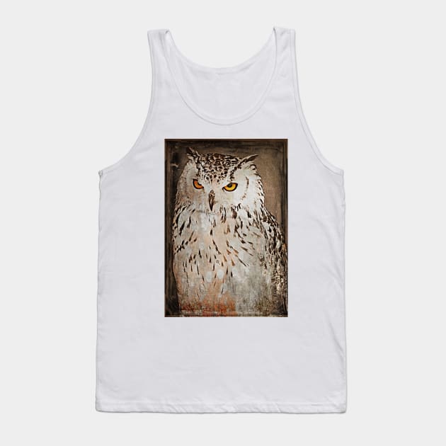 Vintage Style Owl Tank Top by Furtographic